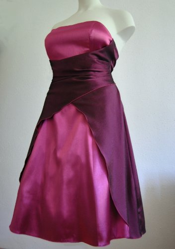 M2030, Satin Abendkleid Ballkleid Cocktailkleid kurz burgund