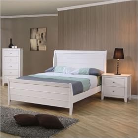 Wildon Home 400231Series Twin Lakes Youth Sleigh Bedroom Set in White