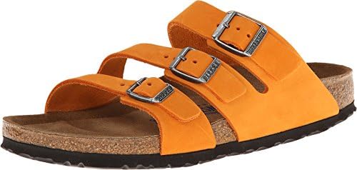 Birkenstock Women's Orlando Soft Footbed Orange Nubuck Sandal 40 (US Women's 9-9.5) Narrow
