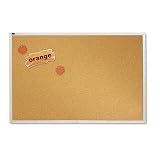 Natural Cork Bulletin Board, 72 x 48, Anodized Aluminum Frame