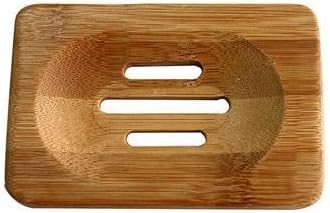Bath Shower Plate Bathroom Decor Natural Bamboo Soap Dish Holder