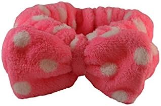 Wonder Castle Super Cute Ribbon Bow Bamboo Fiber Hair Dry Headband (Hot Pink Dot)