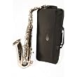 Barcelona Alto Saxophone with Case, Reeds, Cleaning Rod, Polishing Cloth, Gloves, and Cork Wax - Nickel Plated