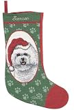 Personalized Dog Christmas Stocking - Bichon Frise