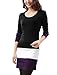 Allegra K Women Scoop Neck Contrast Color Mini Dress L Black