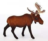 5.25" Tall Standing Vintage Look Brown Flocked Moose with Antlers-4 Moose for Displays, Crafts, and More