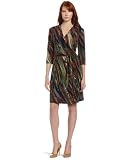 Tiana B Womens Printed Wrap Dress, Multi, X-Large
