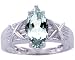 14K Yellow or White Gold Marquis Gemstone Engagement Ring-Aquamarine-full, half sizes from 5-8.5