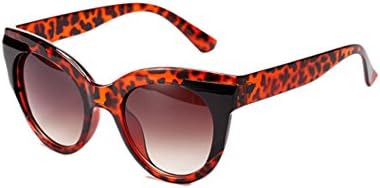 VOGLLY Women's Fashion Classic Color Full Frame Vault Cat Eye Sunglasses Eyewear Leopard