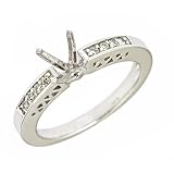 0.15ct 14k White Gold Diamond Semi Mount Engagement Setting Ring (SI Clarity, GH Color)