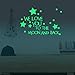 Nursery Wall Decals Luminous Words Sticker at Night - WE Love You to The Moon and Back - Words Glow in The Dark with Stars Around Wallpaper for Kids Bedroom Ceiling