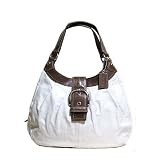 Authentic Coach Soho White Leather Large Lynn Hobo Handbag 15075 WH/Bark
