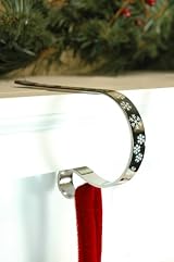 Snowflake Mantle Clip Stocking Holders - 4 Pack