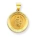 14k Guardian Angel Medal Round Pendant