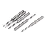 uxcell 磁気T6 トルクス スクリュードライバー ビット ラウンドシャンク　グレー 5本入り 5mmx60mm