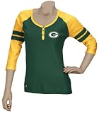 Green Bay Packers Womens 3/4 Sleeve Rib Henley Top