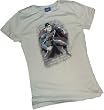 Superman -- Bricks -- Justice League Crop Sleeve Fitted Juniors T-Shirt