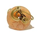 Chalcedony Pendant 06 Wire Wrapped Orange Musical Note Gold Crystal Healing Gemstone Handmade Stone Size 8