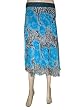 Women Boho Gypsy Skirt Blue Floral Printed Chiffon Skirts India 28"L