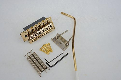 Kawayee Zinc Alloy Vintage-style Standard Strat Tremolo Bridge Assembly with High Mass Block for ST Fender Mexican Guitars Parts Gold