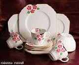Review staffordshire  / Staffordshire Ivory Hand Painted Floral Cup and Saucer