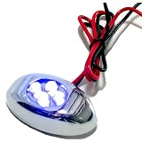 Decorative Four Purple LED Lights with Chrome Oval Case for Universal Fitment on... by Choppers