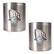 New Jersey Nets 2pc Stainless Steel Can Holder Set - Primary Logo NBA Basketball