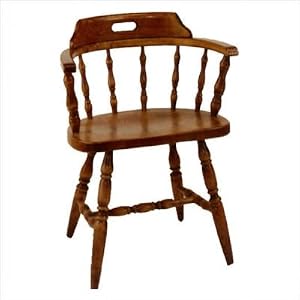 18 Captains' Chair - Maple [Set of 4] Upholstery: Hewitt Ming Red by 