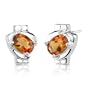 1.50 Carats Oval Shape Citrine Earrings in Sterling Silver