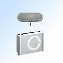Apple 1 GB iPod Shuffle Silver (2nd Generation) + Portable Speaker System