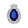14K White Gold Tanzanite and Diamond Pendant
