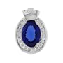 14K White Gold Tanzanite and Diamond Pendant