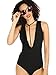 Verdusa Women's Plunge Y-Strap V Neck Sleeveless Bodysuit Black L