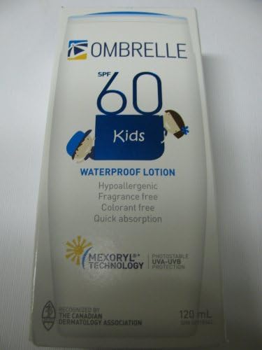 L'Oreal Ombrelle Kids High Protection Milk SPF 60 w/ MEXORYL XL LARGE 4 oz size Blocks UVA & UVB - Gentle moisturizing milk for Children's Sensitive Skin
