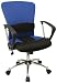 Mid-Back Mesh Adjustable Office Computer Chair w/ Arms, Blue