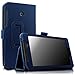 Infiland Folio Leather Case Fit Stand Cover For ASUS MeMO Pad 7 ME170CX 7-Inch Tablet / ASUS MeMO Pad 7 ME70CX 7-Inch / ASUS MeMO Pad 7 ME170C 7-Inch / ASUS Fonepad 7 FE170CG Tablet, Navy