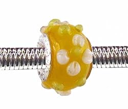 Pandora Style Charm Bead (Z64) Murano Lampwork Glass (14mm x 10mm) (fits Troll too)