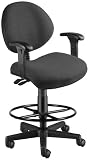 OFM 241-AA-DK-203-CHARCOAL 24 Hour Computer Task Chair with Arms and Drafting Kit - Charcoal