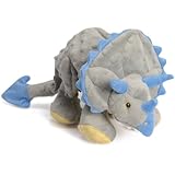 goDog Dinos Triceratops With Chew Guard Technology Tough Plush Dog Toy, Grey, Large