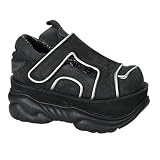 3 Inch MENS Black Platform Sneaker Cyber Goth Punk Black Leather Shoe