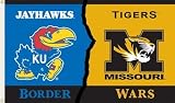 NCAA Kansas Jayhawks vs. Missouri Tigers Rivalry House Flag with Grommets
