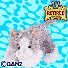 Webkinz Grey and White Cat New with Sealed Tags and Unused Code - Retired by Webkinz