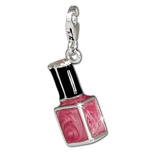 SilberDream exclusive Charms - Charm vernis à ongles rose en argent pour Charms colliers et bracelets - Argent 925 Sterling - FC652