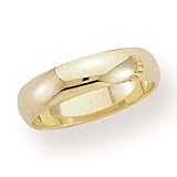 10k Yellow Gold 5mm Standard Domed Traditional Fit Plain Benchmark Mens Wedding Band Ring 1.3mm Thickness Size from 8 to 12