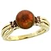 14 Karat Gold Perlen Ring, mit Brilliantschliff Diamanten & 7.5mm Schoco Perle, (7.5mm) breit
