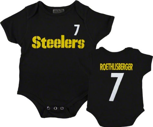 Pittsburgh Steelers Newborn Black Reebok Ben Roethlisberger Name & Number Creeper