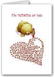Cute Teddy Bear XOXO Heart Valentine's Day card set - 12 carsd/13 envelopes