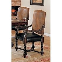 Hot Sale Coaster European Style Game/Dining Arm Chairs with Nail Head Trim, Set of 2