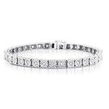 Sterling Silver Square White CZ Tennis Bracelet