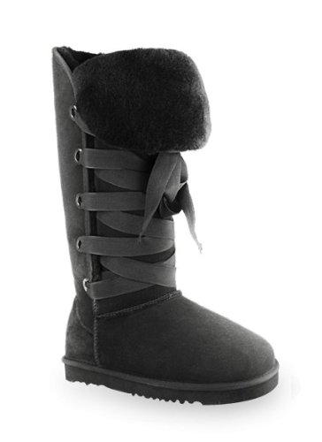 Australia Womens Boots Aukoala Sheepskin Warm Roxi Tall_Black_Us Size 5 On Sale